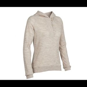 Icebreaker Merino Wool Sweater Hoodie Waffle Knit